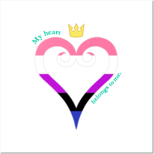 Gender Fluid Pride Heart Posters and Art